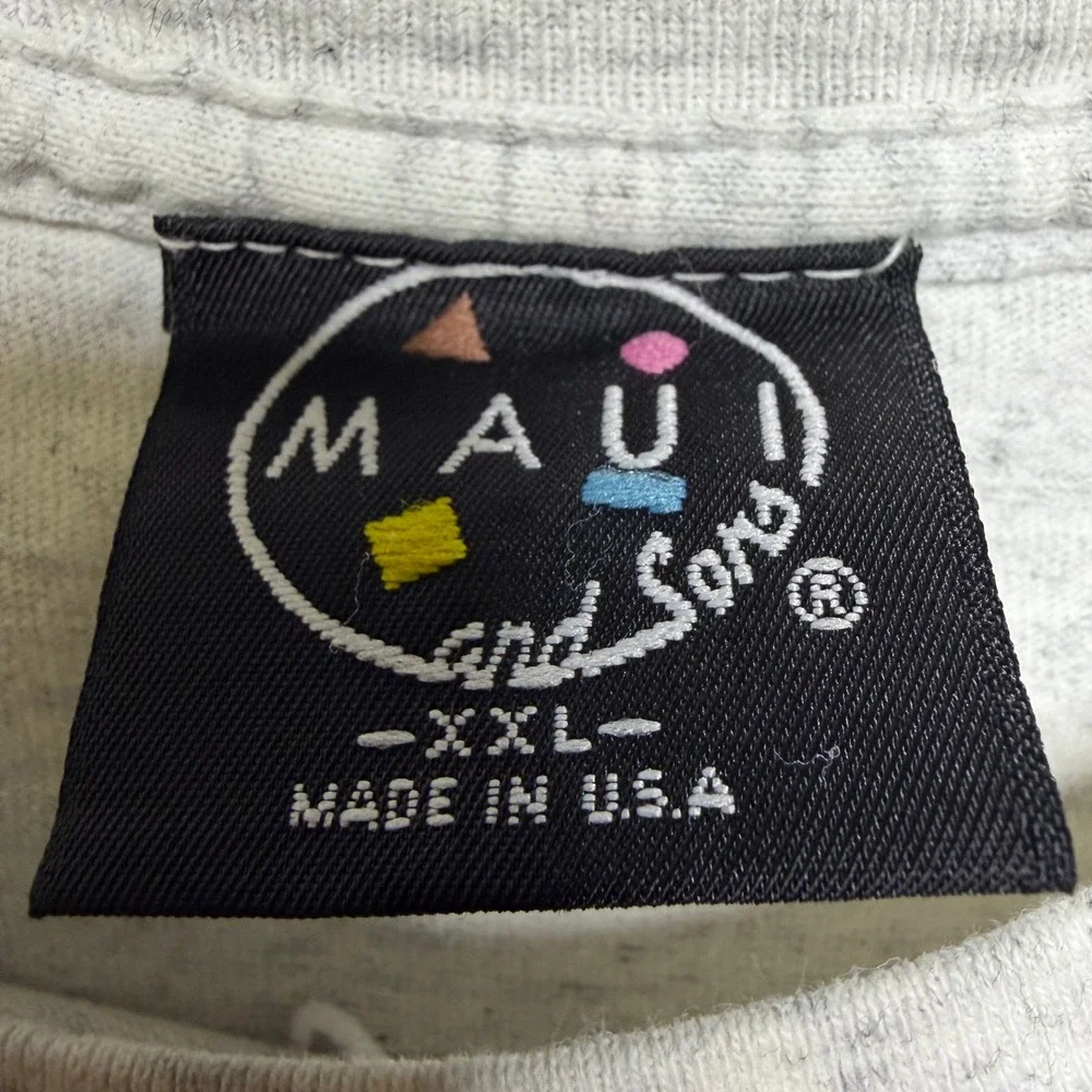 Maui and Sons T-Shirt Mens XXL Grey 1996 Vintage 90s Made in USA Surf Graphic - Picture 8 of 12